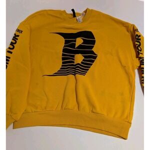 Justin Bieber 2017 Stadium Tour Yellow Sweatshirt Divided Womens Size Small